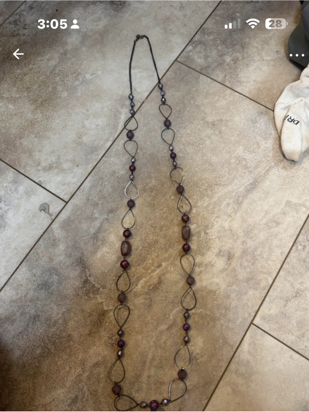Elegant Purple Beaded Long Necklace - Women Jewelry